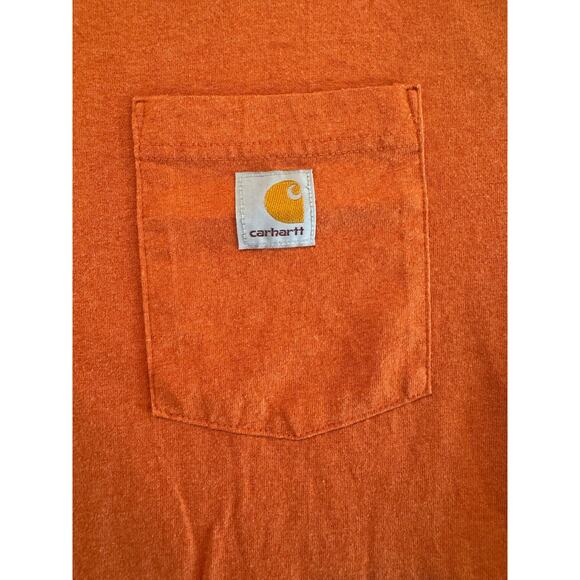 Carhartt L Tall Orange Pocket T-Shirt Men’s Loose Fit Workwear Heavyweight Tee - Picture 4 of 10